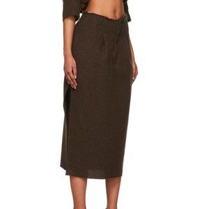 Elena Velez x SSENSE: Exclusive Brown Suiting Skirt